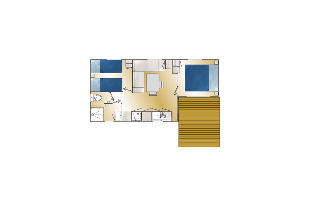 ᐃ LES ILOTS DE SAINT VAL ***, Mobil-home 4 personnes Camping Eure et Loir : Louez votre mobil-home 2 chambres dans l'Eure et Loir